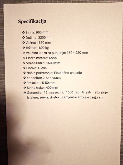 Čeljusna drobilica, 1800 kg